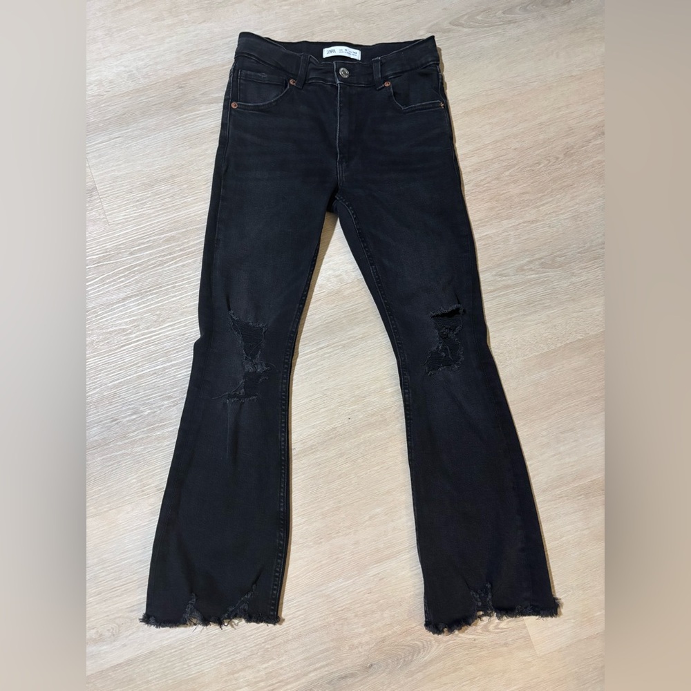 Kids Zara black distressed jeans